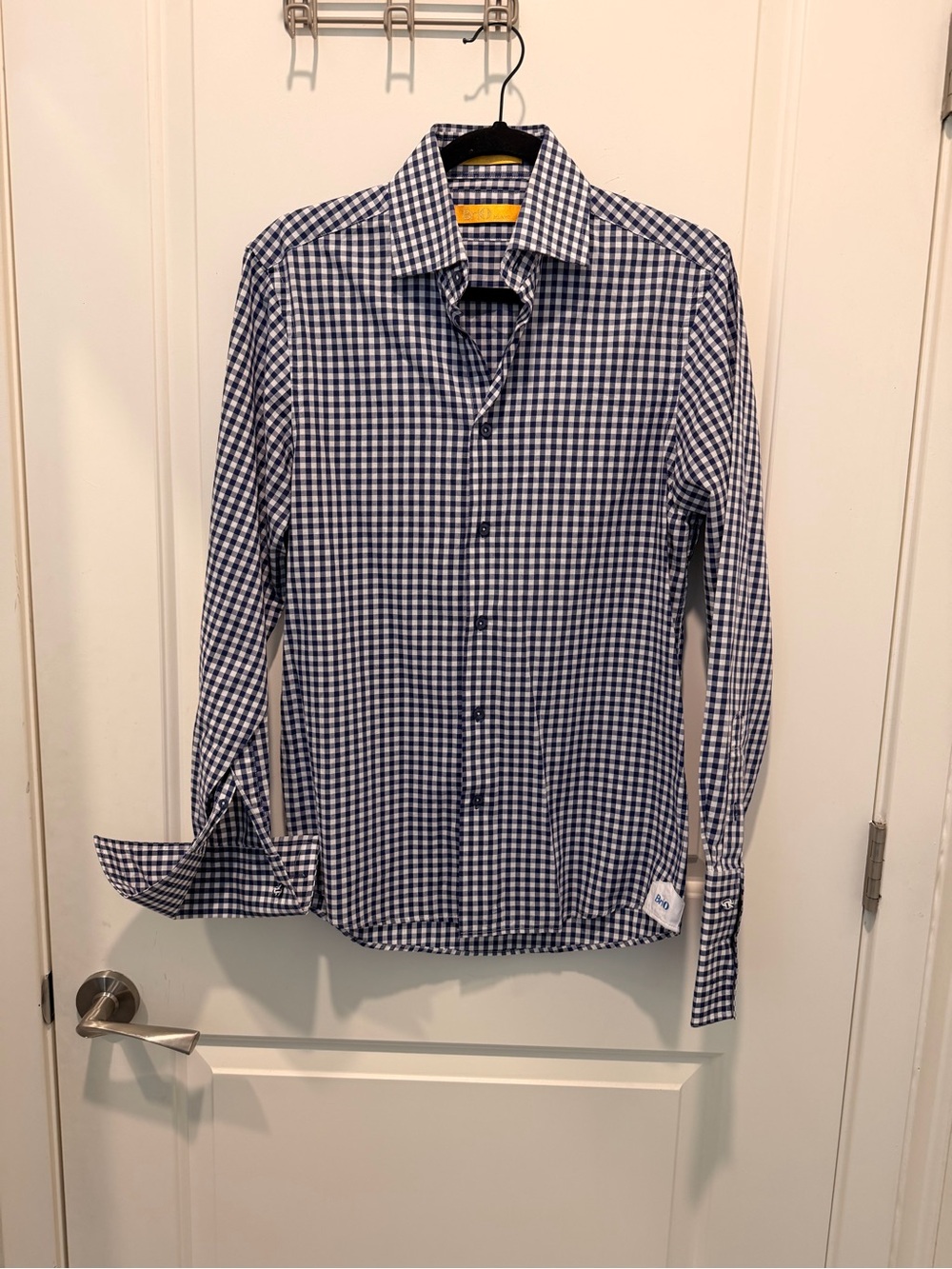 Brio Milano Blue Gingham Check Long Sleeve Dress
Shirt Size S